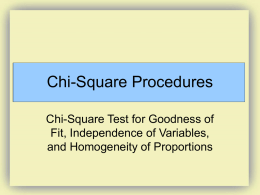 Chapter 11 Chi-Square Procedures