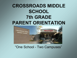 CROSSROADS MIDDLE SCHOOL 7th GRADE PARENT …