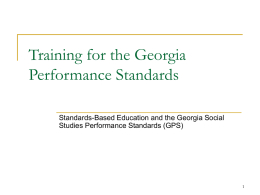Performance Standards - Cobb County School District