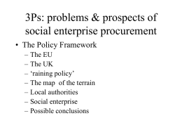 3Ps: problems & prospects of social enterprise procurement