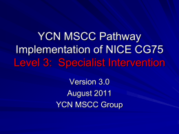 YCN MSCC Pathway Implementation of NICE CG75