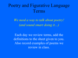 Poetry and Figurative Language Terms