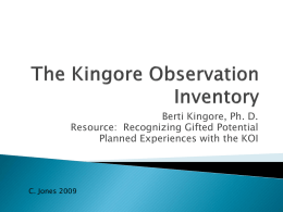The Kingore Observation Inventory