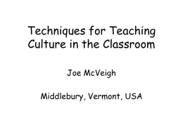 Culture in Second Language Teaching