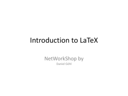 Introduction to LaTeX