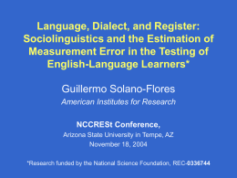 Language, Dialect, and Register