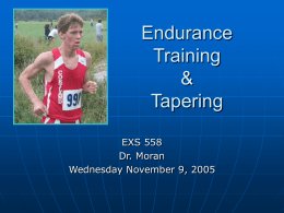 Endurance Training & Tapering