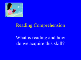 Reading Comprehension - Mississippi University for Women