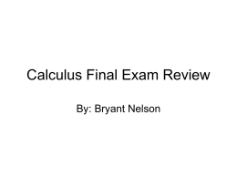 Calculus Final Exam Review