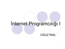 İnternet Programcılığı I