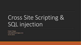 XSS and SQL injectionx