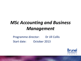 MSc Accounting and Business Management