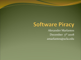 Software Piracy - UCLA Department of Information Studies