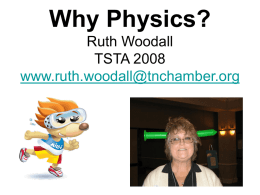 Why Physics? - Tennessee Scholars
