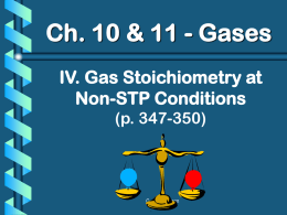 IV. Gas Stoichiometry (non-STP)