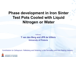 Phase Chemistry of Iron Ore Sinters