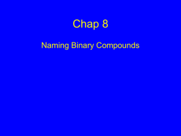 Naming Binary and Ternary Compound