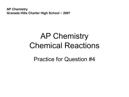 AP Chemical Reactions - High School Chemistry Teacher