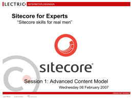 Sitecore Knowledge Session #1