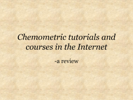 Chemometric tutorials and courses in the Internet