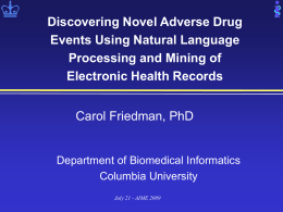 Discovering Novel Adverse Drug Events Using Natural