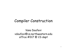 Compiler Construction - Northwestern University