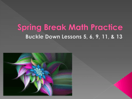 Spring Break Math Practice