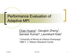 Performance Evaluation of Adaptive MPI