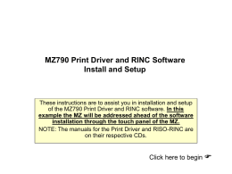 MZ790 Print Driver and RINC Software Install and Setup