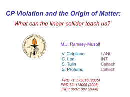 CP Violation and the Origin of Matter: