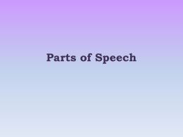 Parts of Speech - Okaloosa County School District