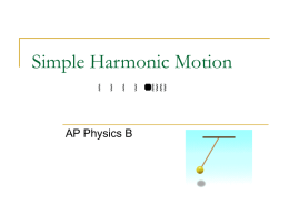 Simple Harmonic Motion - AP Physics B, Mr. B's Physics