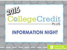 2015 College Credit Plus Information Night