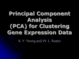 Principal Component Analysis for Clustering Gene