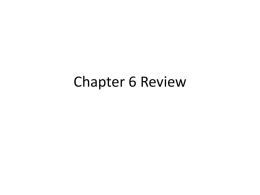 Chapter 6 Review - Siena Computer Science Department