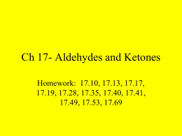 Ch 17- Aldehydes and Ketones