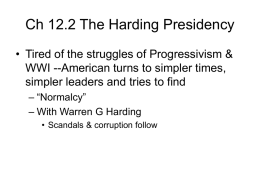 Ch 12.2 The Harding Presidency