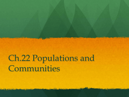 Ch.22 Populations and Communities
