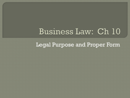 Business Law: Ch 10