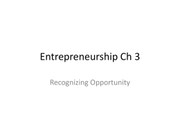 Entrepreneurship Ch 3 - Sheffield