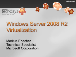 Windows Server 2008 R2 Virtualization