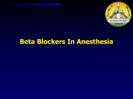 Beta Blockers In Anesthesia