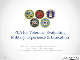 PLA for Veterans: Evaluating Military Experience & Education
