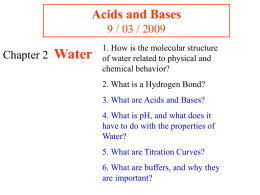 Acids and Bases - University of Houston