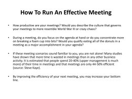 How To Run An Effective Meeting