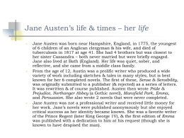 Jane Austen’s life & times