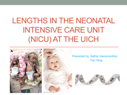 Lengths in Neonatal Intensive Care Unit at the UICH