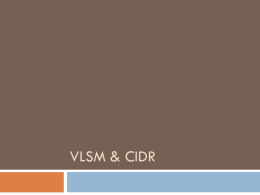 VLSM & CIDR