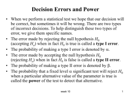 Decision Errors - University of Toronto