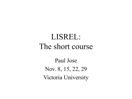 LISREL: The short course - Victoria University of Wellington